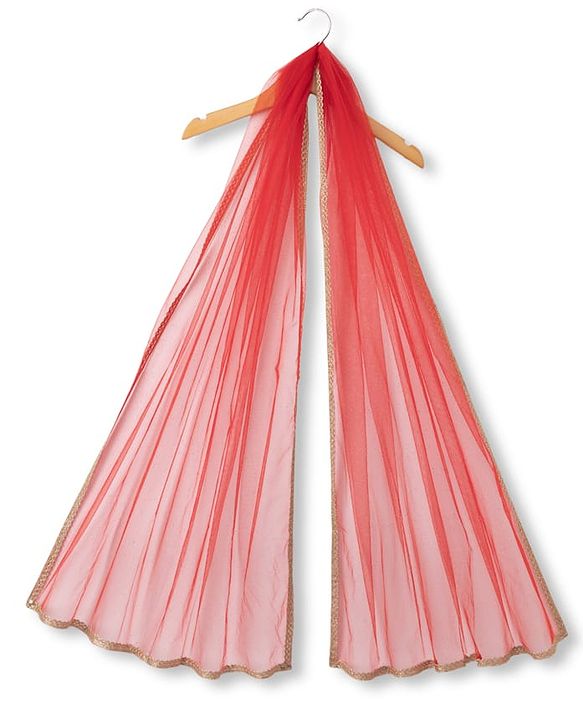 Pine Kids Woven Sleeveless Choli & Lehenga Set With Sequinned Embroidery & Dupatta - Red