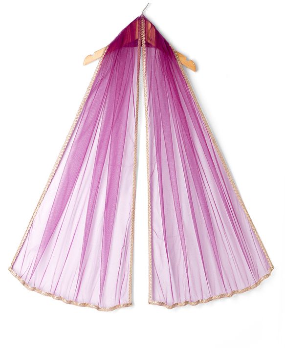 Pine Kids Woven Sleeveless Choli & Lehenga Set With Sequinned Embroidery & Dupatta - Wine