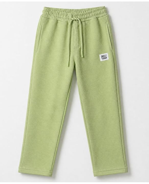 Pine Kids Ottoman Knit Half Sleeves Striped T-Shirt and Pant Set - Green