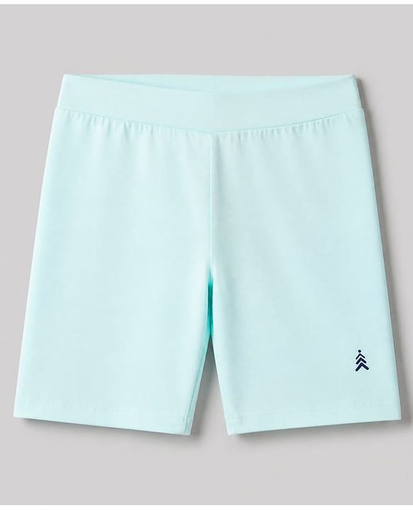 Pine Kids Cotton Lycra Knit Above Knee Length Solid Cycling Shorts Pack of 3 - Light Blue Limegreen & Pink