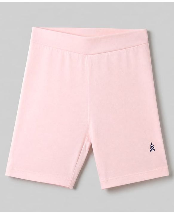 Pine Kids Cotton Lycra Knit Above Knee Length Solid Cycling Shorts Pack of 3 - Light Blue Limegreen & Pink