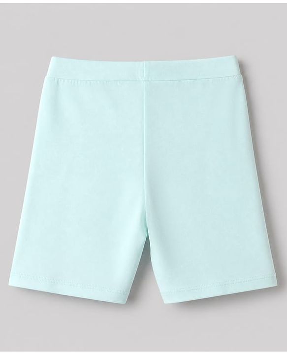 Pine Kids Cotton Lycra Knit Above Knee Length Solid Cycling Shorts Pack of 3 - Light Blue Limegreen & Pink