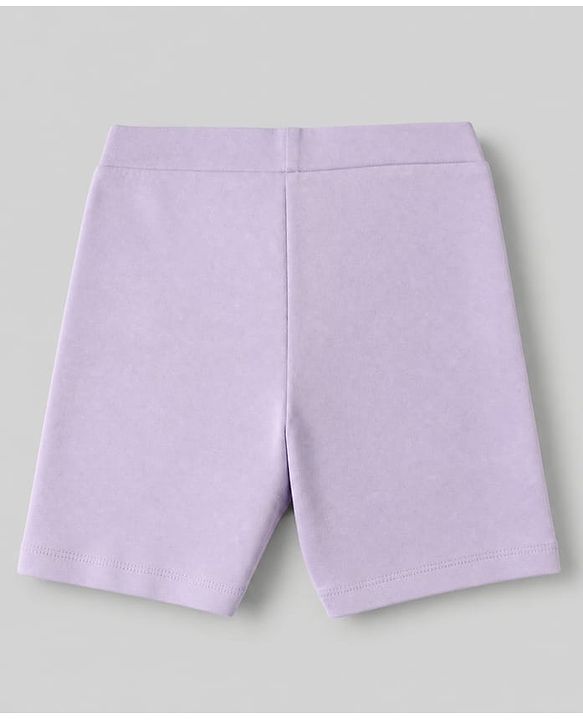 Pine Kids Cotton Lycra Knit Above Knee Length Solid Cycling Shorts Pack of 3 - Lilac White & Dark Pink