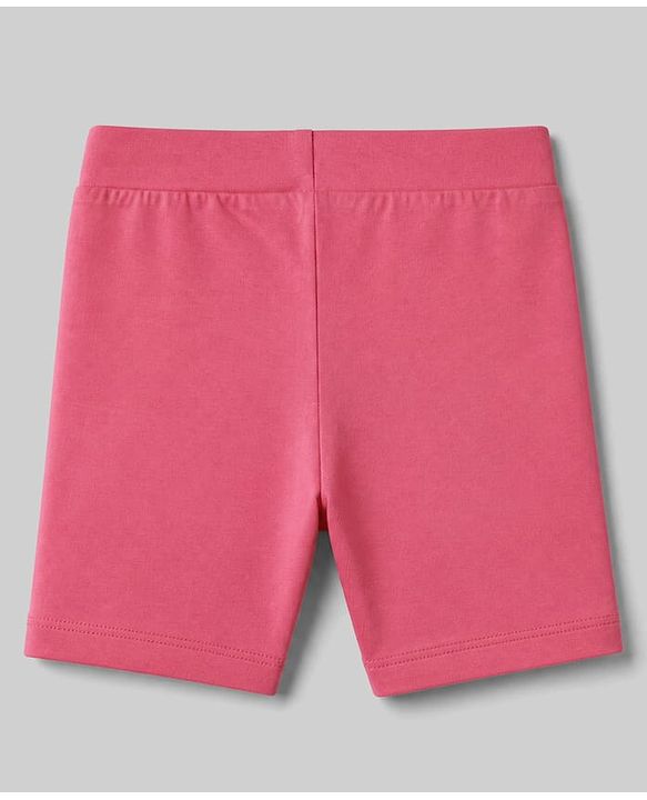 Pine Kids Cotton Lycra Knit Above Knee Length Solid Cycling Shorts Pack of 3 - Lilac White & Dark Pink