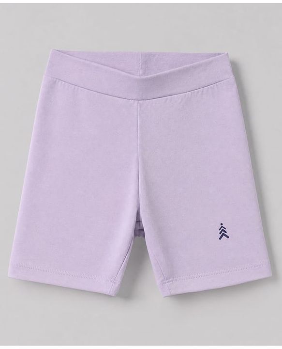 Pine Kids Cotton Lycra Knit Above Knee Length Solid Cycling Shorts Pack of 3 - Lilac White & Dark Pink