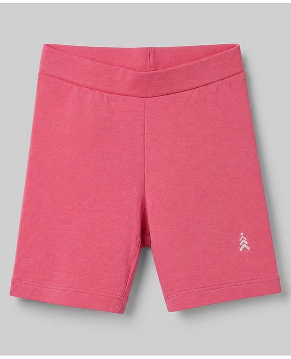 Pine Kids Cotton Lycra Knit Above Knee Length Solid Cycling Shorts Pack of 3 - Lilac White & Dark Pink