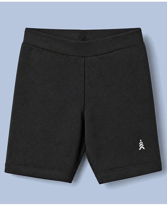 Pine Kids Cotton Lycra Knit Above Knee Length Solid Cycling Shorts Pack of 3 - Beige White & Black