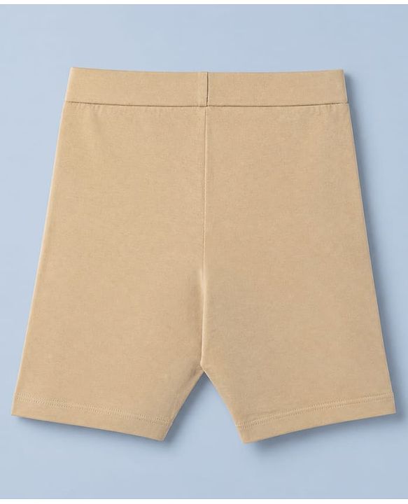 Pine Kids Cotton Lycra Knit Above Knee Length Solid Cycling Shorts Pack of 3 - Beige White & Black