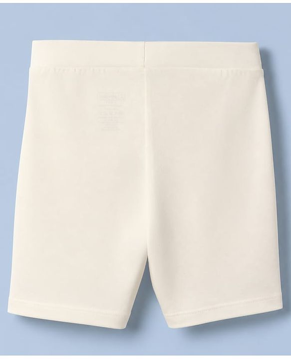 Pine Kids Cotton Lycra Knit Above Knee Length Solid Cycling Shorts Pack of 3 - Beige White & Black