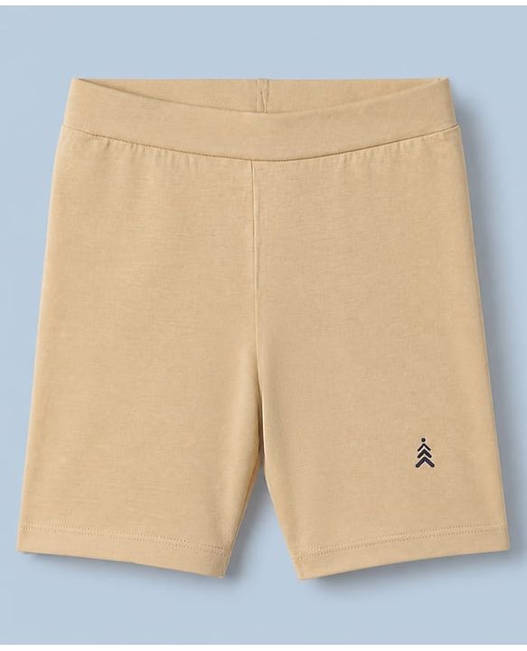 Pine Kids Cotton Lycra Knit Above Knee Length Solid Cycling Shorts Pack of 3 - Beige White & Black
