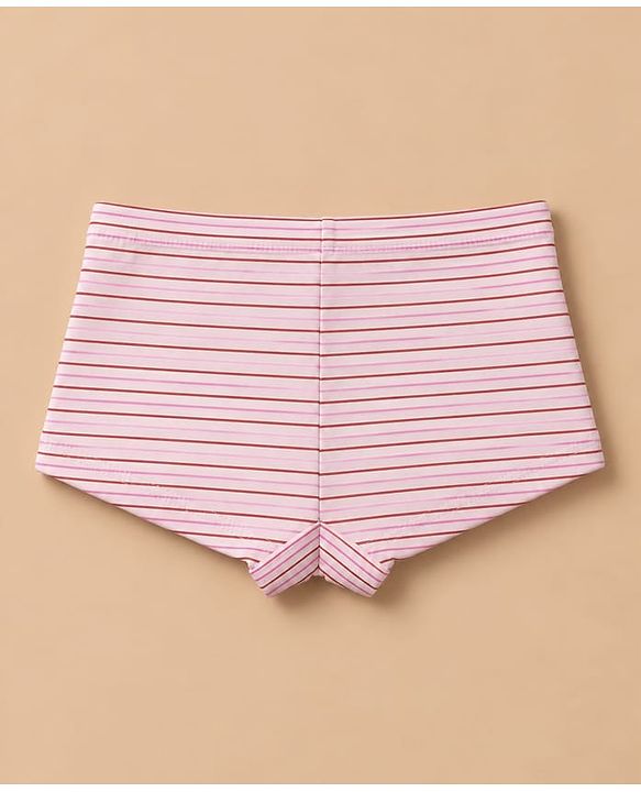 Pine Kids Cotton Elastane Knit Panties With Floral Print Pack of 3 - White Red & Pink