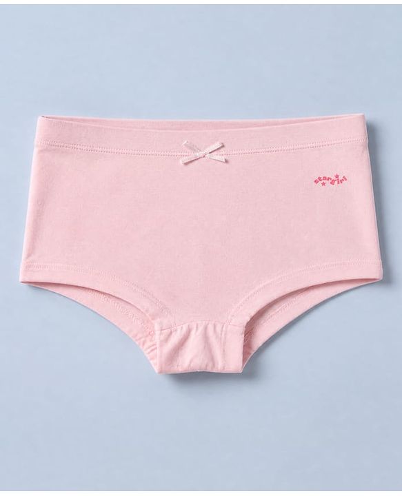 Pine Kids Cotton Elastane Knit Panties With Star Print Pack of 3 - White & Pink