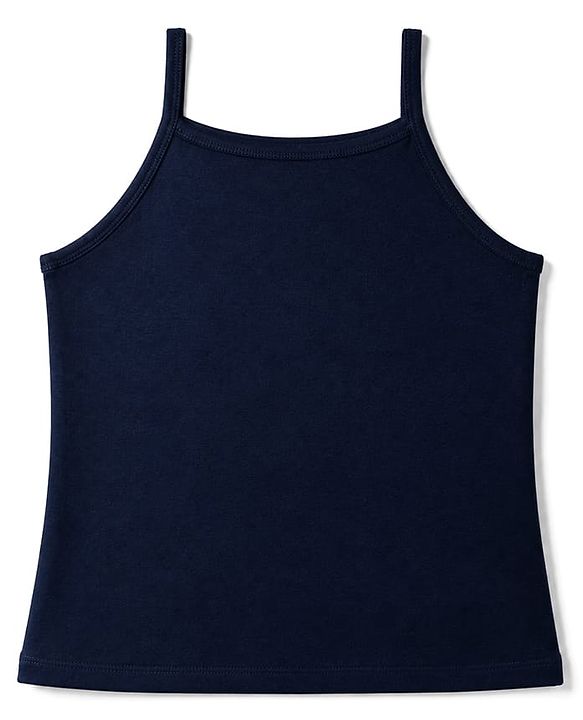 Pine Kids Knit Cotton Lycra Solid Sleeveless Slips with Bow Applique Pack of 3 - Red Pink Navy Blue
