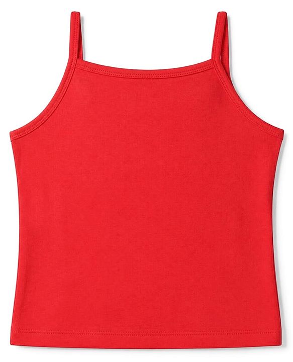 Pine Kids Knit Cotton Lycra Solid Sleeveless Slips with Bow Applique Pack of 3 - Red Pink Navy Blue