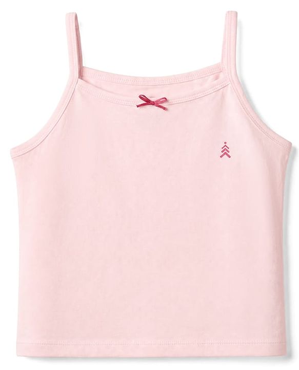 Pine Kids Knit Cotton Lycra Solid Sleeveless Slips with Bow Applique Pack of 3 - Red Pink Navy Blue