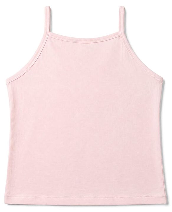 Pine Kids Knit Cotton Lycra Solid Sleeveless Slips with Bow Applique Pack of 3 - Red Pink Navy Blue