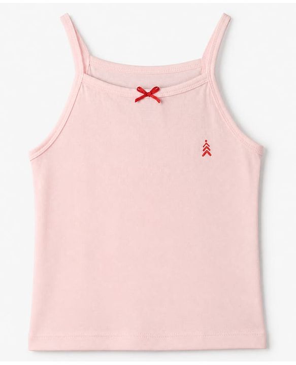 Pine Kids Cotton Lycra Knit Slips with Singlet and Bow Applique Pack of 3 - Red Light Pink & White