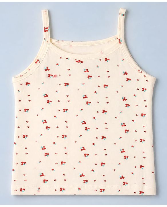 Pine Kids Cotton Lycra Knit Slips with Cherry Print Pack of 3 - Red & White