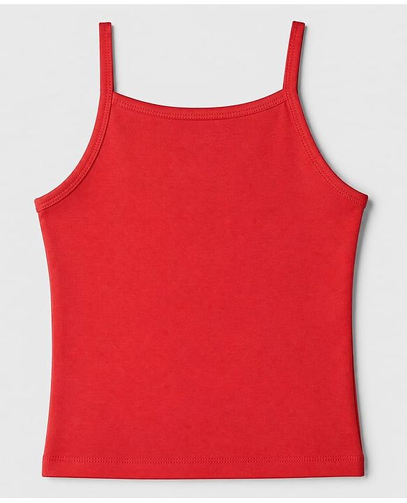 Pine Kids Cotton Lycra Knit Sleeveless Slips with Bows Print and Bow Embroidery Pack of 3 - White Red & Pink
