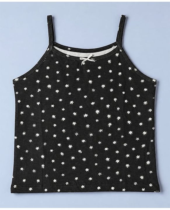 Pine Kids Cotton Lycra Knit Slips with Sleeveless and Floral Print Pack of 3 - Pink Green & Black