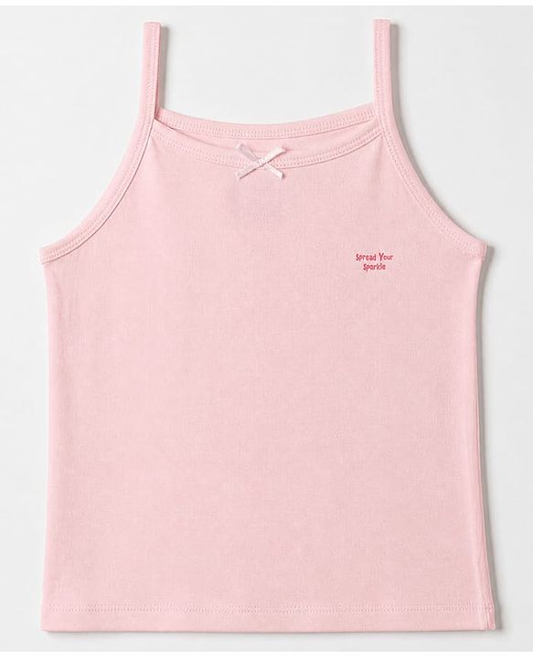 Pine Kids Cotton Lycra Knit Sleeveless Slips with Star Print Pack of 3 - White Pink & Dark Pink