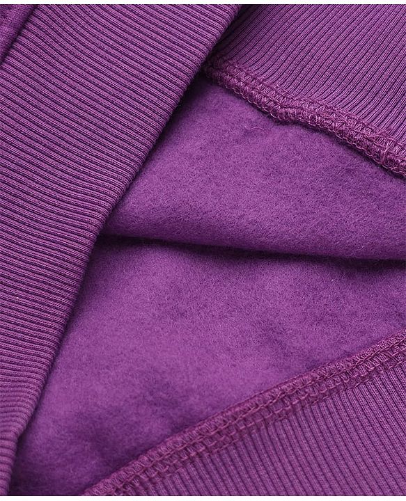 Pine Kids Cotton Fleece Knit Full Sleeves Hooded Winter Sweatshirt and Jogger with Full Length and Hustle Harder Print - Purple & Light Grey