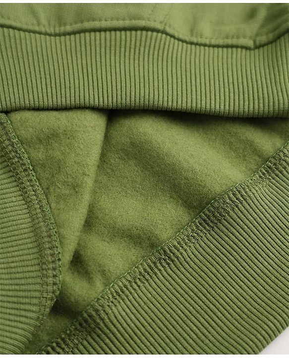 Pine Kids Fleece Knit Full Sleeves Hooded Winter Wear Suit With Text Print - Green