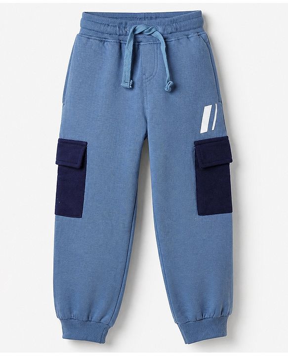 Pine Kids Fleece Full Sleeves Winter Wear Suits with Athletic Club Print in Blue
