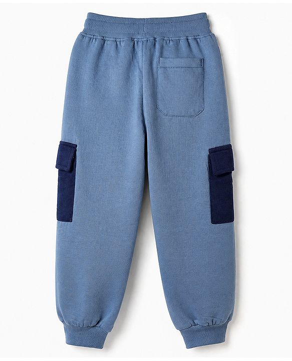 Pine Kids Fleece Full Sleeves Winter Wear Suits with Athletic Club Print in Blue