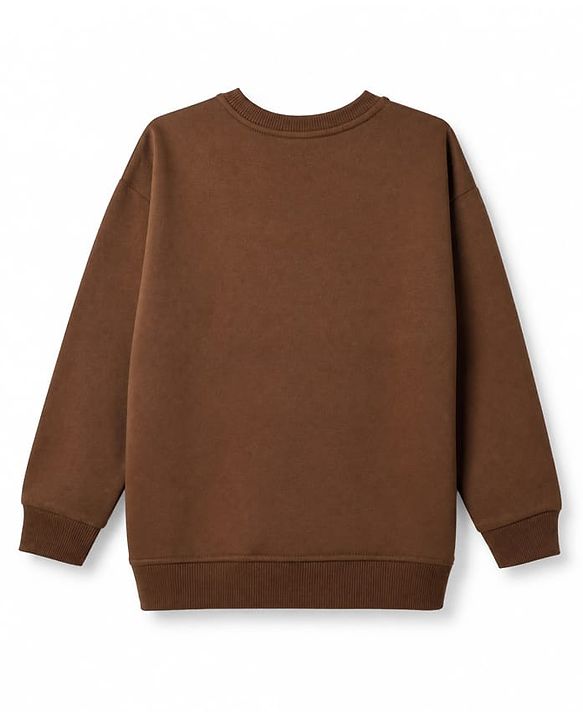 Pine Kids Fleece Knit Full Sleeves Winter Wear Suit With Text Print - Brown