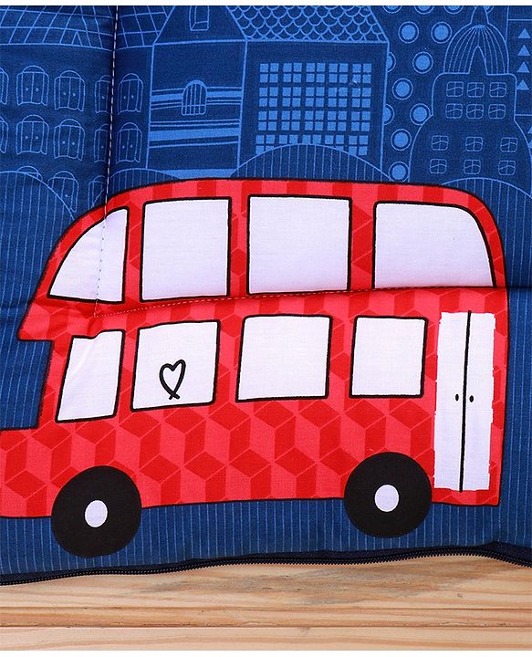Babyhug Cotton Sleeping Bag City Buzz Print - Blue