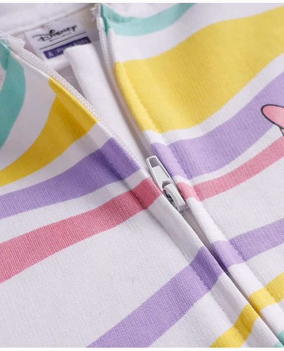 Pine Kids Disney 100% Cotton Terry Knit Hoodies with Full Drop Shoulder Sleeves and Minnie Mouse and Daisy Duck Print in White