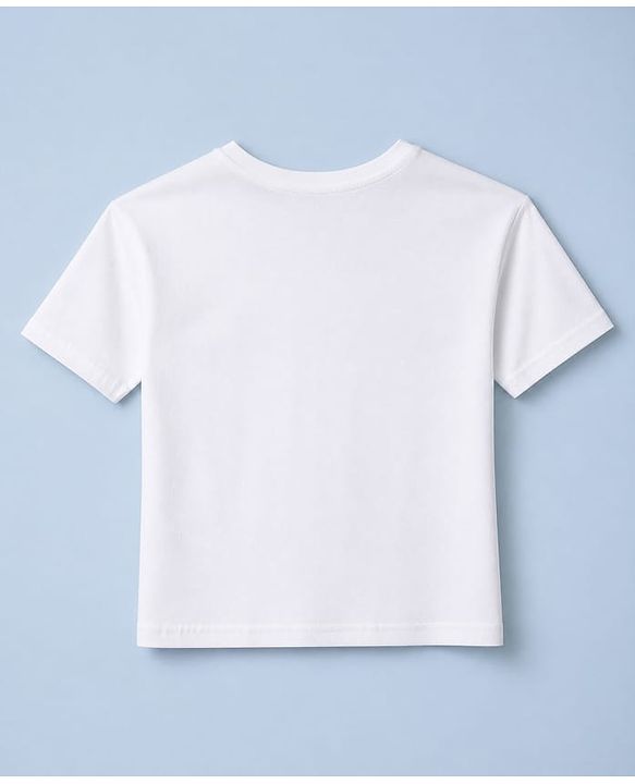 Pine Kids 100% Cotton Knit Half Sleeves Top and Pant Set with Text Print in White
