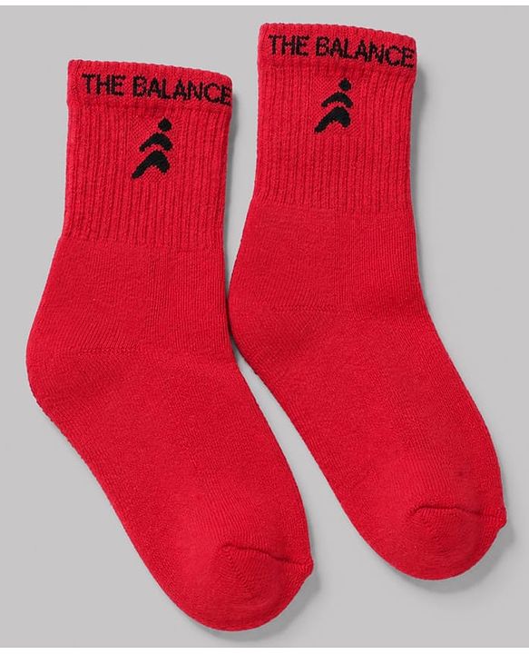 Pine Active Terry Knit Ankle Length Solid Socks Pack of 5 in Black, Grey, Black, Red