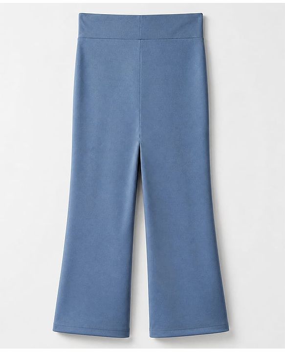 Pine Active Knit Full Length Aero Soft Staright Fit Leggings with Logo Print - Blue