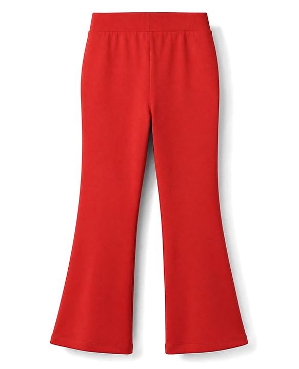 Pine Active Knit Full Length Aero Soft Staright Fit Leggings with Logo Print - Red