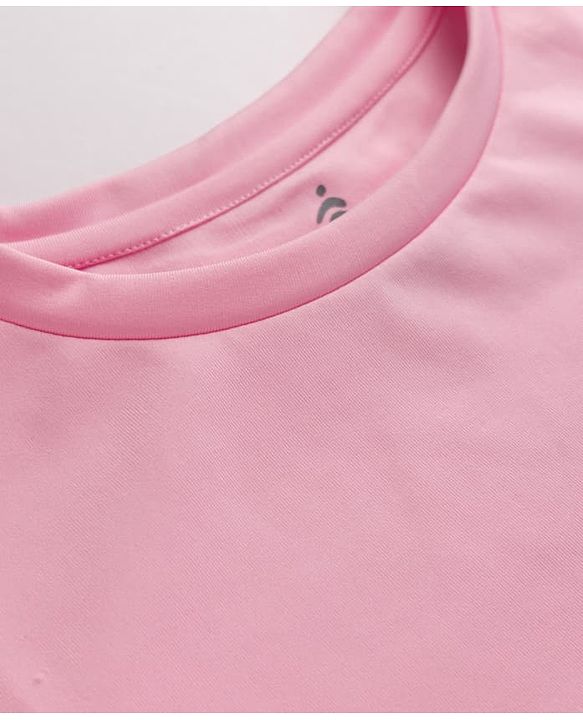 Pine Active Knit 4 Way Stretch Aero Soft Thumbhole Solid T-Shirt with Full Sleeves - Pink