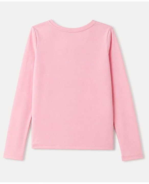 Pine Active Knit 4 Way Stretch Aero Soft Thumbhole Solid T-Shirt with Full Sleeves - Pink