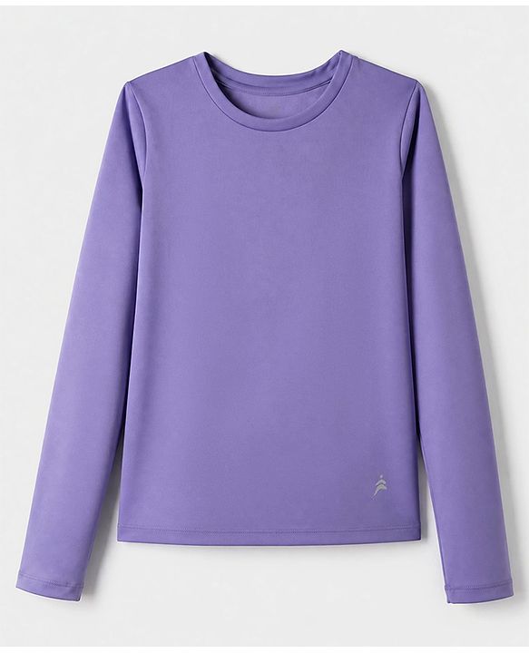 Pine Active Knit 4 Way Stretch Aero Soft Thumbhole Solid T-Shirt with Full Sleeves - Lavender