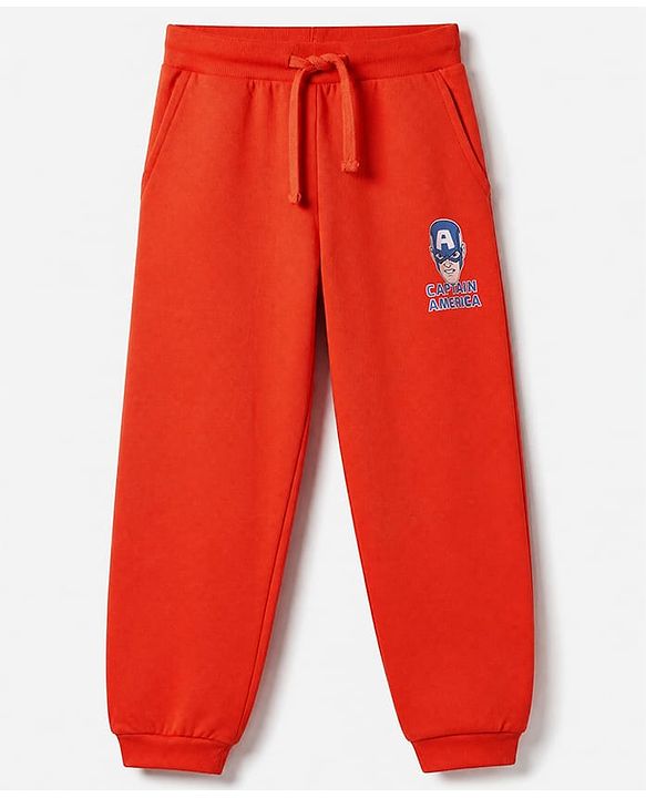 Pine Kids Marvel 100% Cotton Terry Knit Jogger Fit Full Length Pants Pack Of 3 - Blue Red & Purple