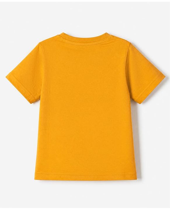 Pine Kids 100% Cotton Knit Half Sleeves T-Shirt & Shorts Night Suit With Panda Print & Bio Finsh - Orange