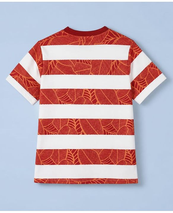 Pink Kids 100% Cotton Knit Full Sleeves T-Shirt & Short With Leaves Print-Brown