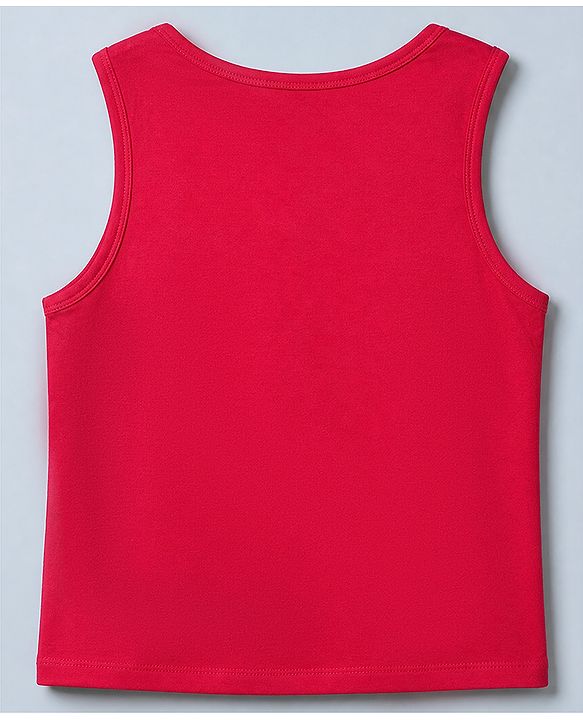 Pine Kids Cotton Elastane Knit Sleeveless Set of Vests with Polka Dots Print & Bow Applique Pack of 3 - White, Red & Grey