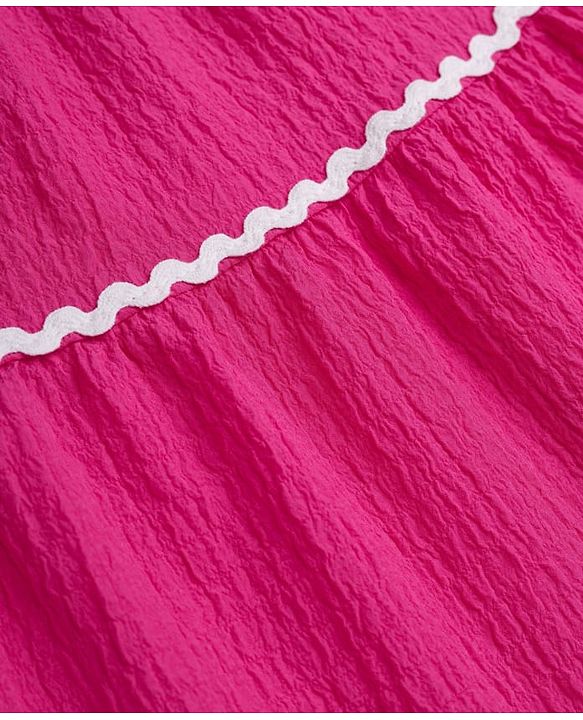 Pine Kids Woven Dress with Frill Sleeves in Pink