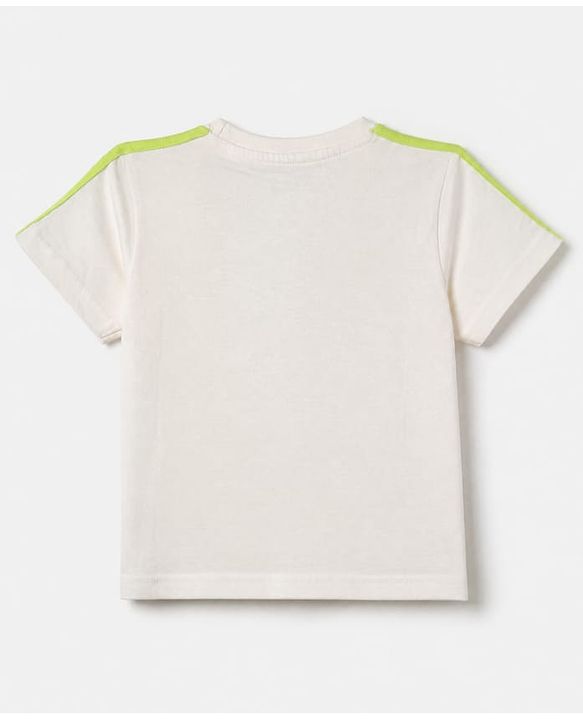 Pine Kids 100% Cotton Knit Half Sleeves T-Shirt and Shorts with Sk8 Rules Print & Bio Washed in White