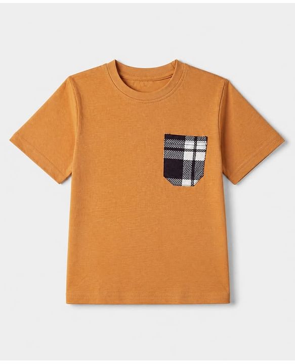Pine Kids 100% Cotton Knit Full Sleeve Co-Ords T-Shirt & Pyjama Set With Checks -Yellow