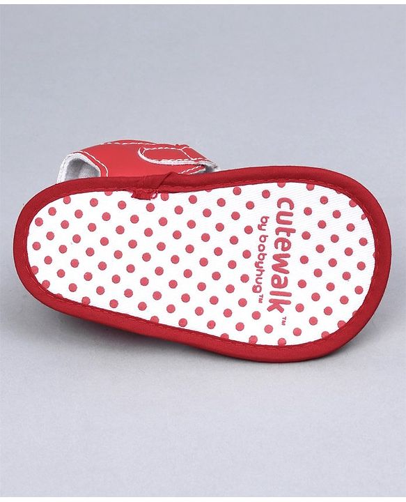 Cute Walk By Babyhug Sandals Style Booties - Red - 0-3M Red