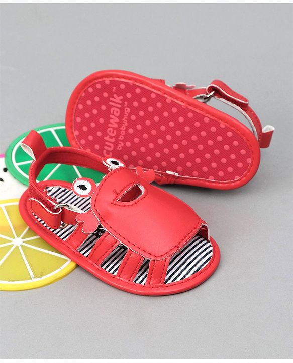Cute Walk By Babyhug Crab Shape Booties - Red - 0-3M Red
