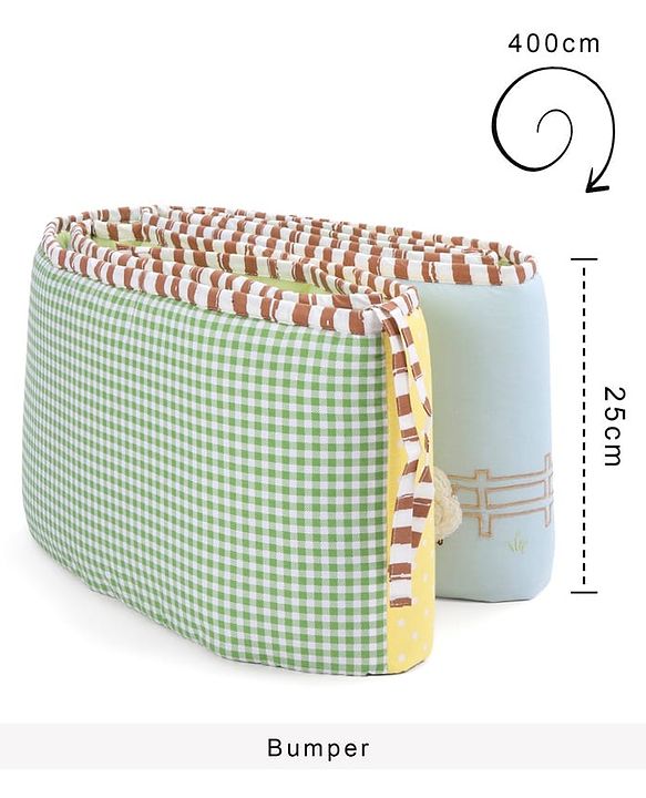 Babyhug Premium Cotton Crib Bumper Large -Farm Theme (Cot not Included)