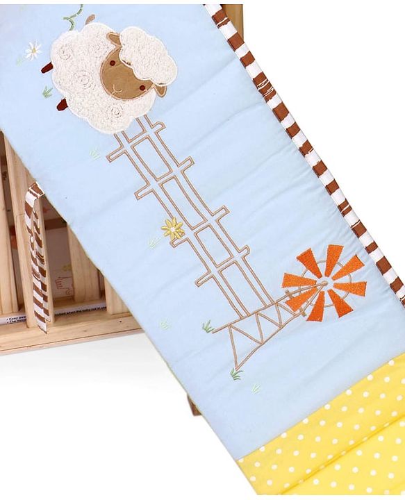 Babyhug Premium Cotton Crib Bumper Large -Farm Theme (Cot not Included)